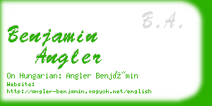 benjamin angler business card